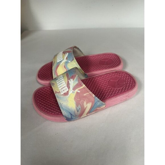 PUMA Cool Cat Pink Slide Sandals Girls Tie dye Sz 12 12C - Picture 7 of 7